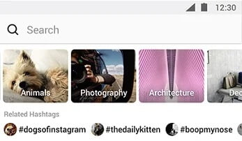 Instagram explore tab