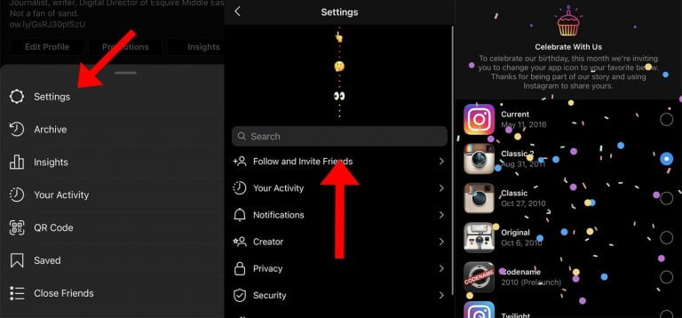 Change Instagram icon