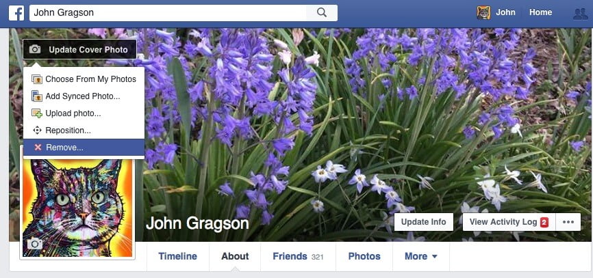 change or update your cover photo of Facebook