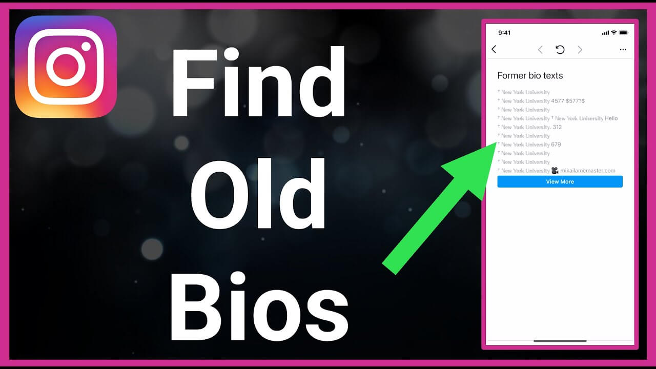 How to see old instagram bios