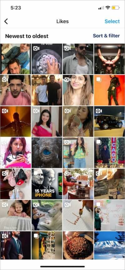 Instagram Likes page will display all of the posts, videos, and reels that you have liked.