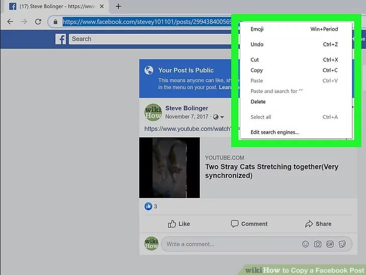 In the address bar, be careful to click on the complete URL link.
