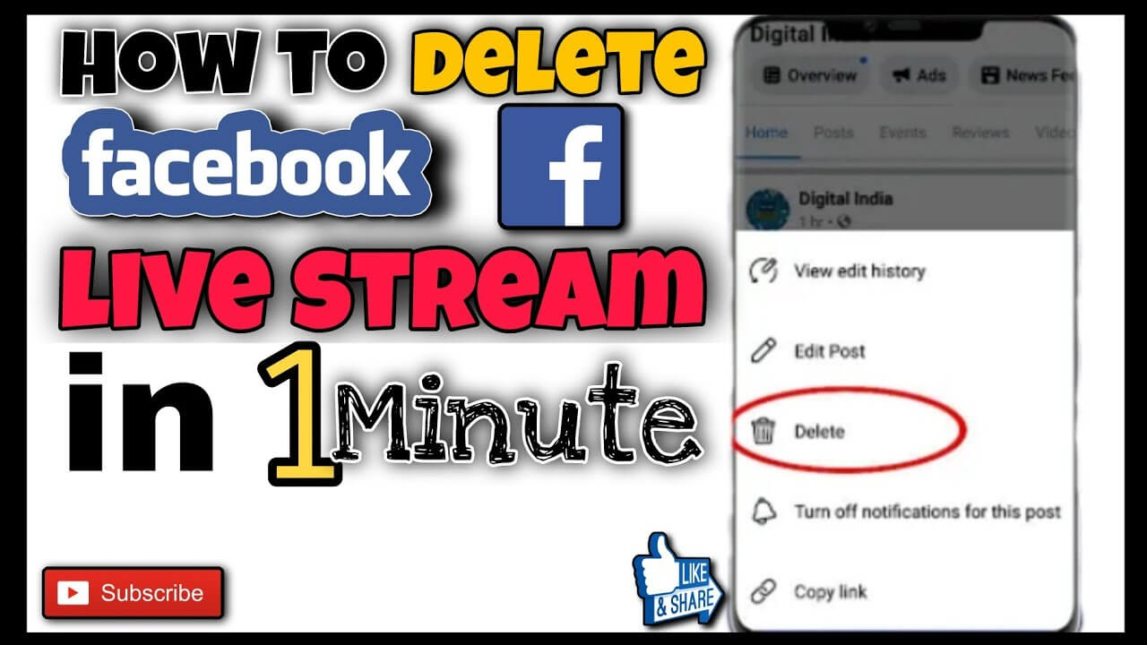 How to delete the live video from Facebook