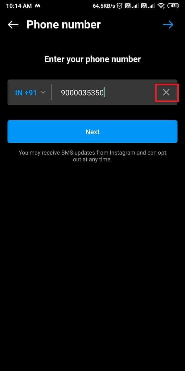 remove phone number from instagram account 