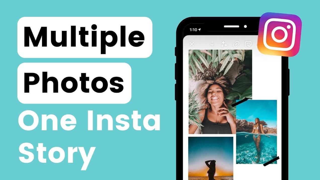 How to add 2 photos to an Instagram story