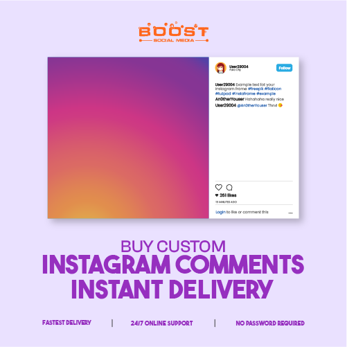 Buy custom instagram comments instant delivery